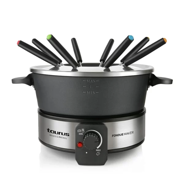 Olla de Fondue Taurus FF2 – 2 Litros, 1000W, 8 Pinchos, Acero Inoxidable