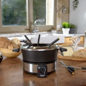 Olla de Fondue Taurus FF2 – 2 Litros, 1000W, 8 Pinchos, Acero Inoxidable - Imagen 2